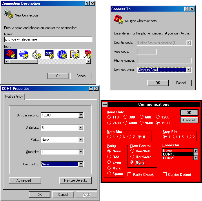 Setting up both terminal programs Setting up both terminal programs