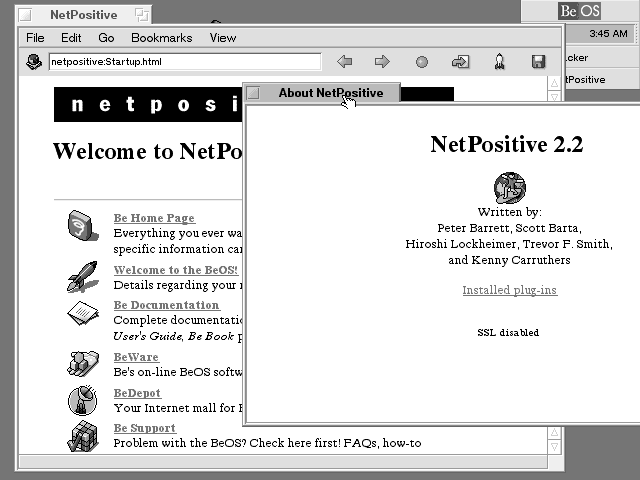 BeOS 5 NetPositive