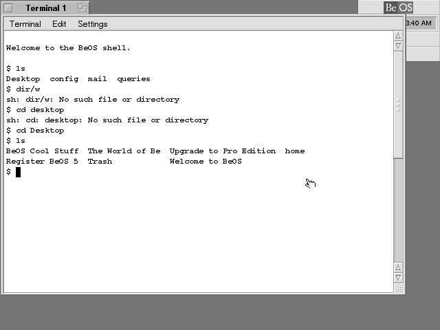 BeOS 5 Shell
