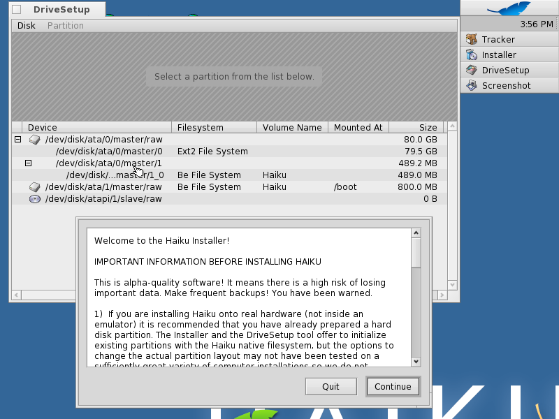 Haiku A1 Install/Drive Setup