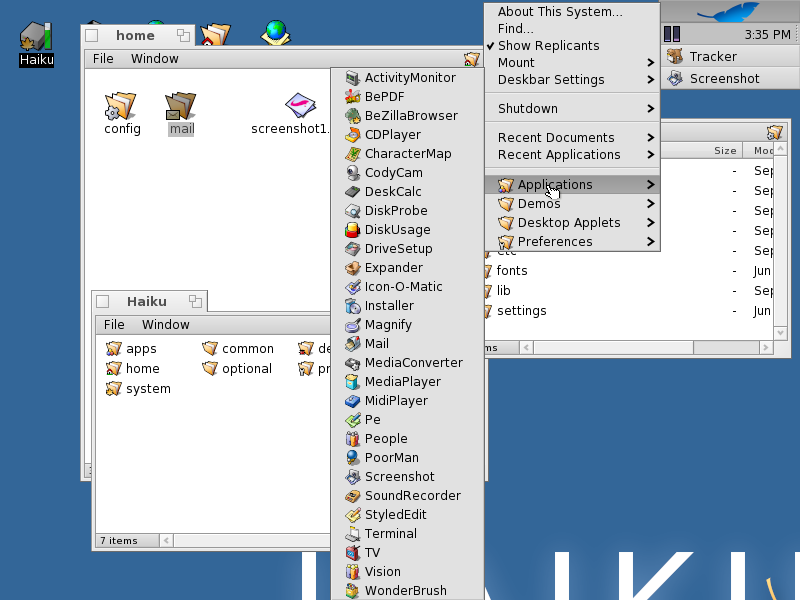 Haiku A1 File Management