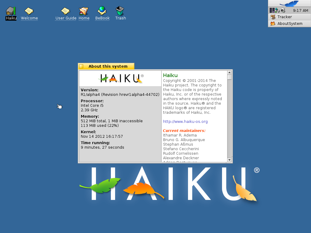 Haiku Alpha 4.1 About