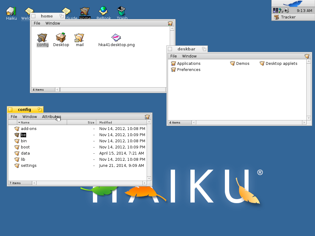Haiku Alpha 4.1 File manager