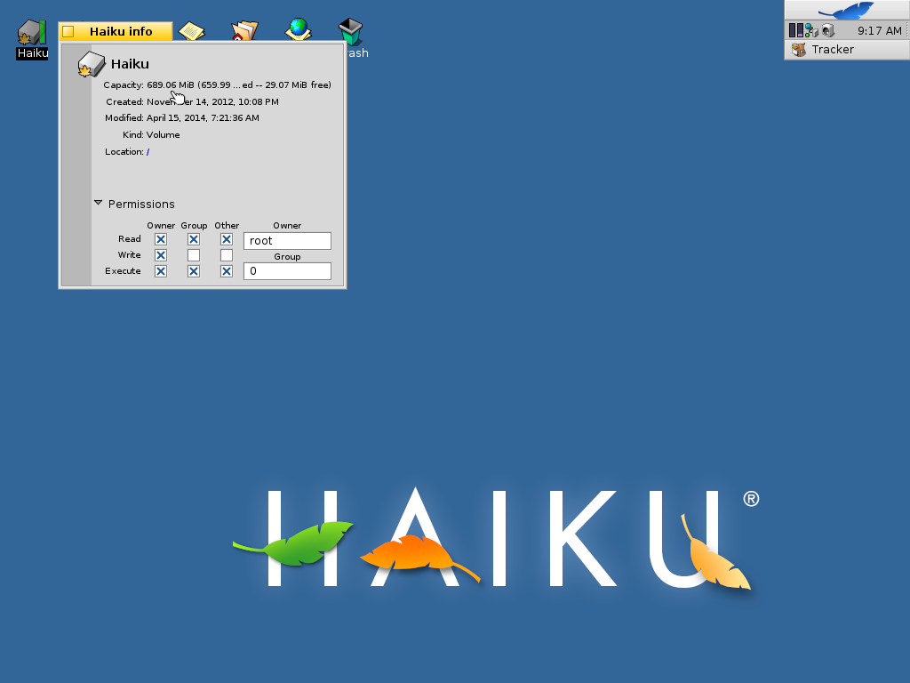 Haiku Alpha 4.1 Get info
