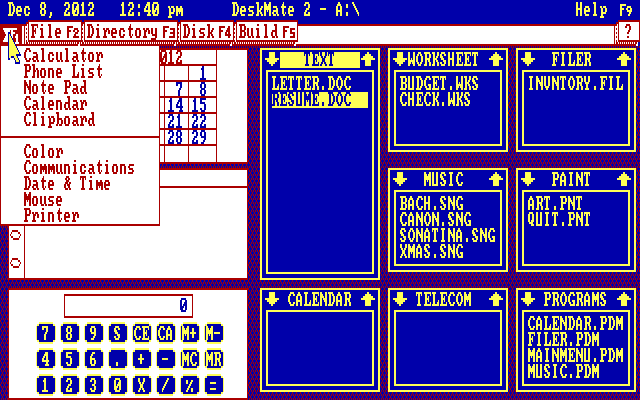 PDM 2 System Menu