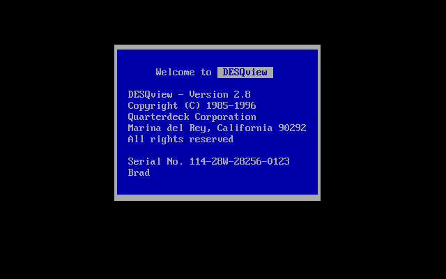 Desqview 2.8 Splash