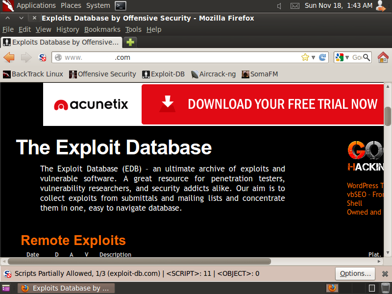 BackTrack Firefox