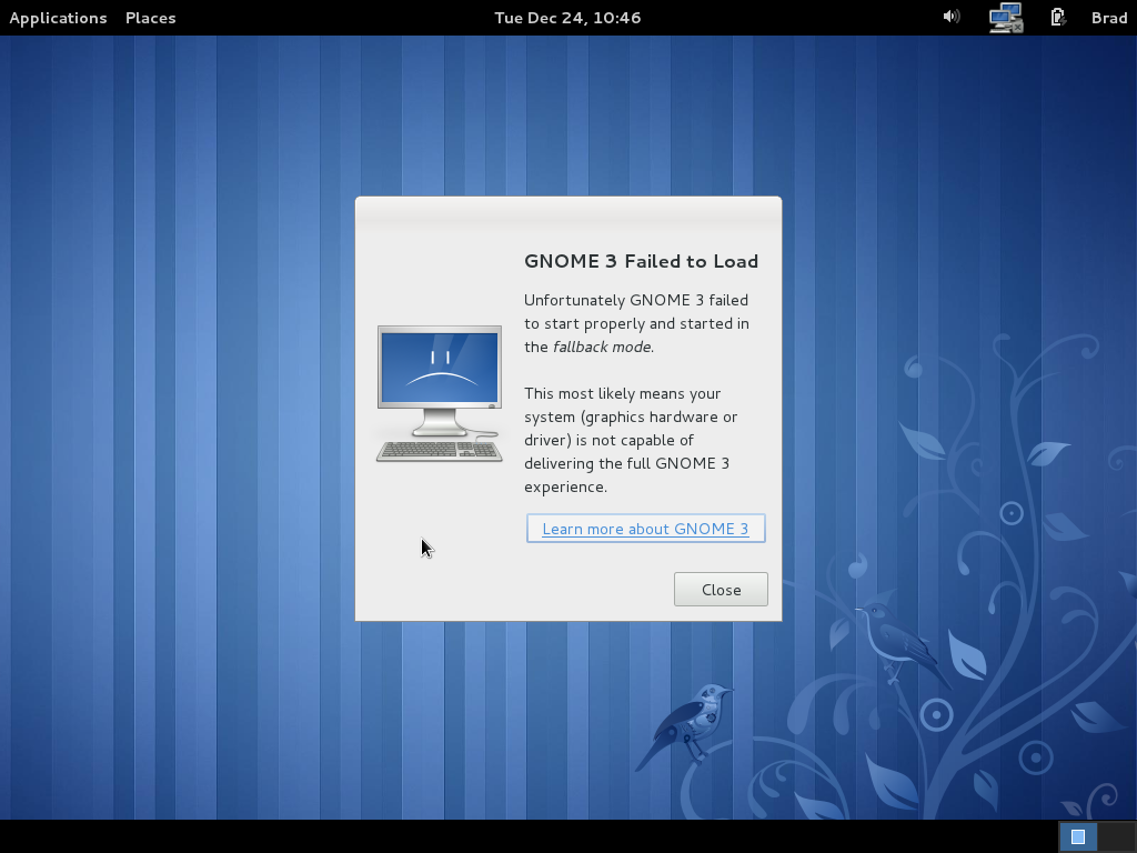 Fedora 15 GNOME Fail