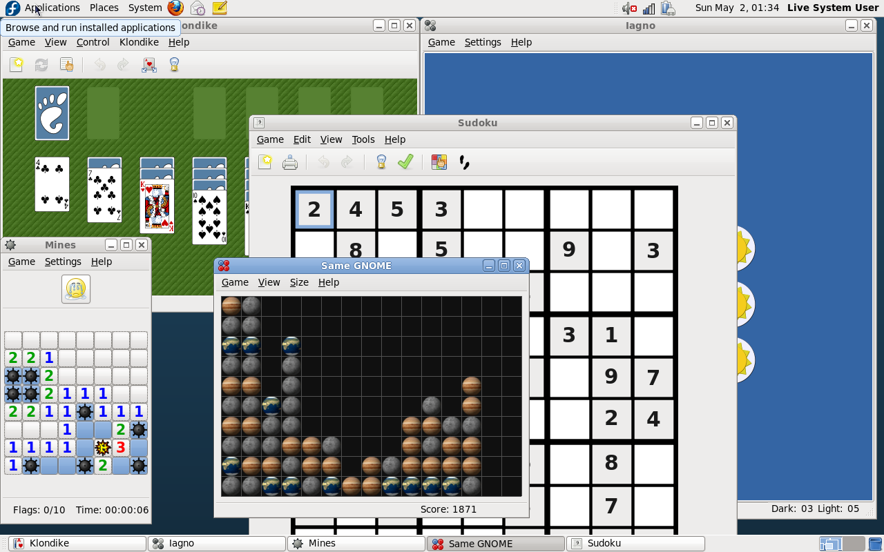 Fedora 12 GNOME Games