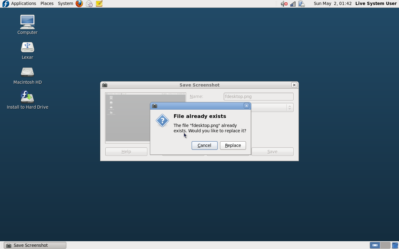 Fedora 12 GNOME Screenshot Utility