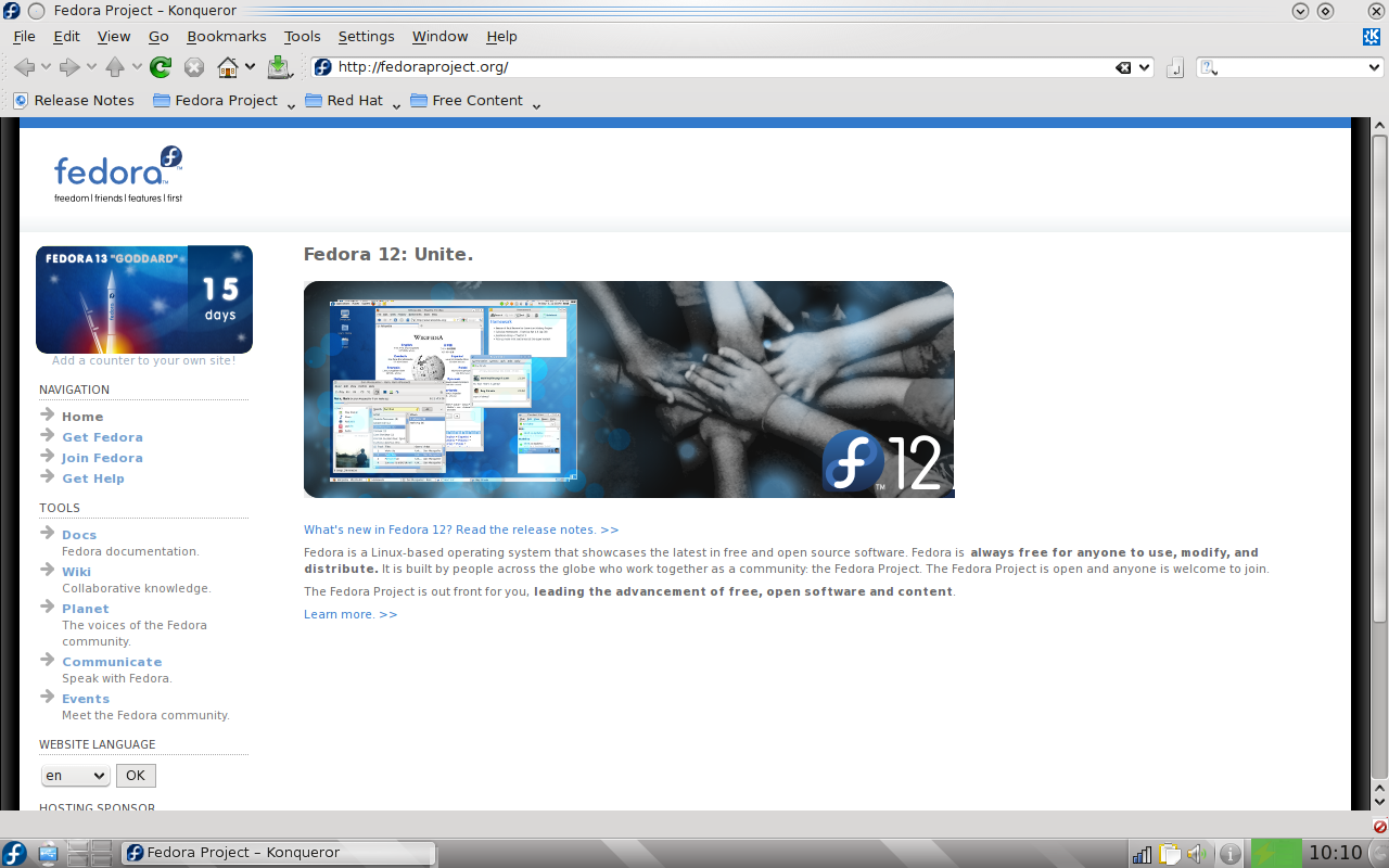 Fedora 12 KDE Konqueror
