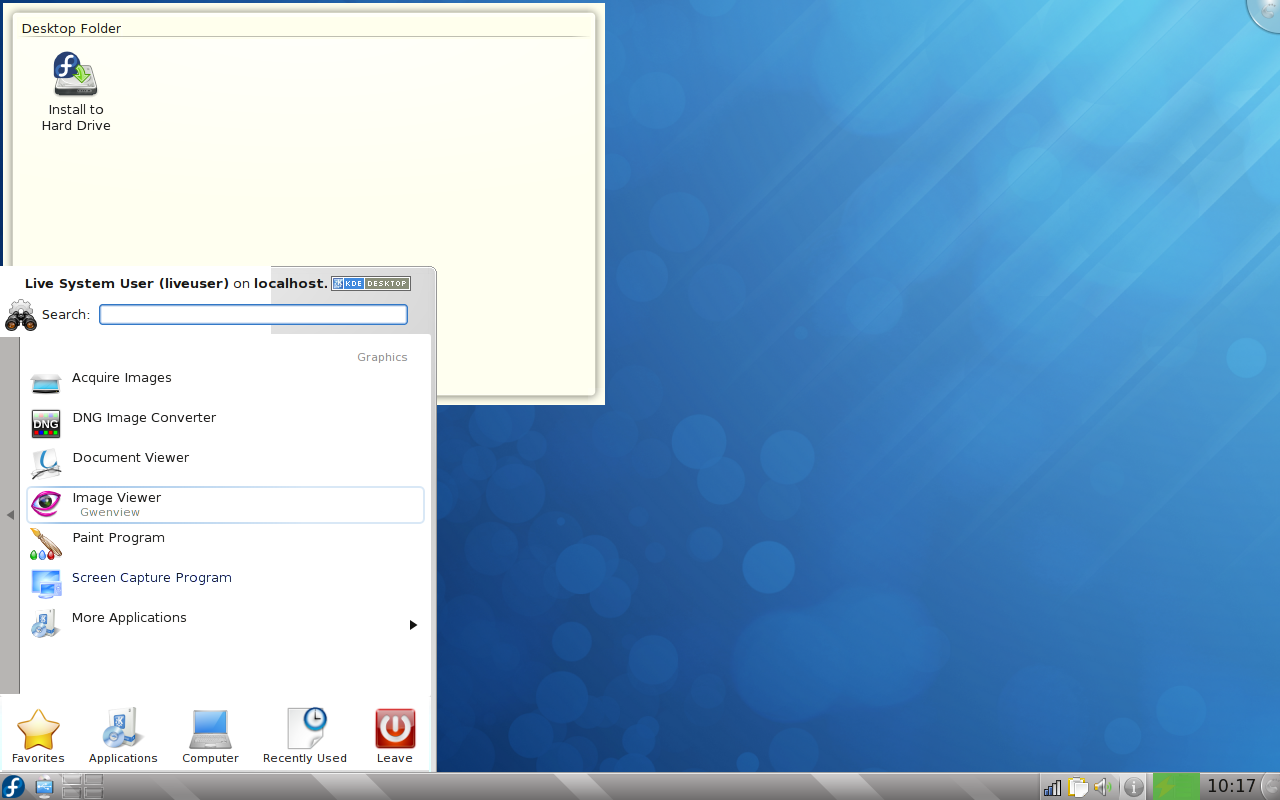 Fedora 12 KDE Menu3