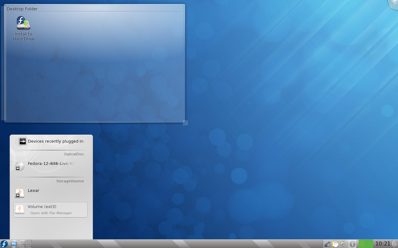Fedora 12 KDE Removable Devices
