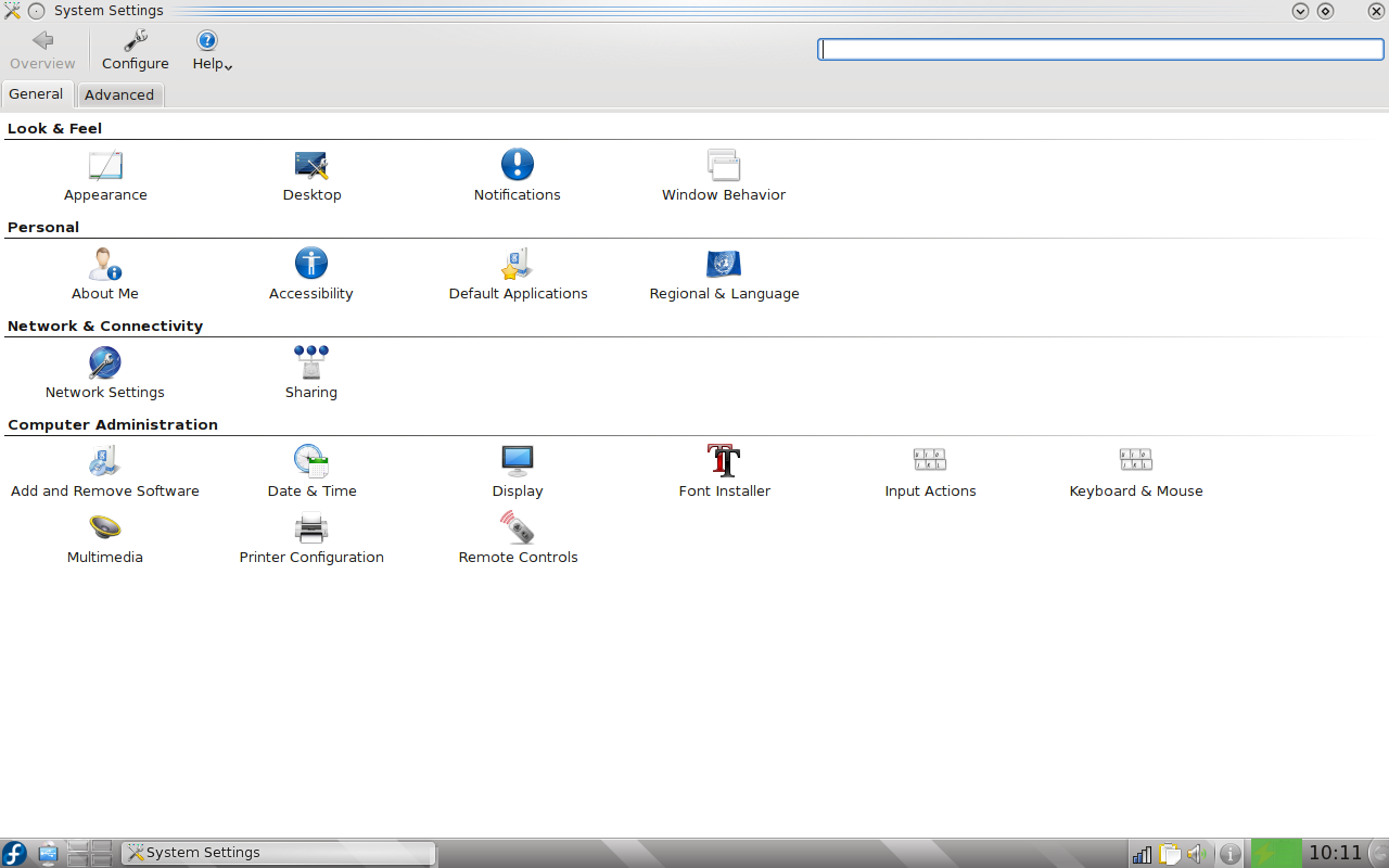 Fedora 12 KDE Settings