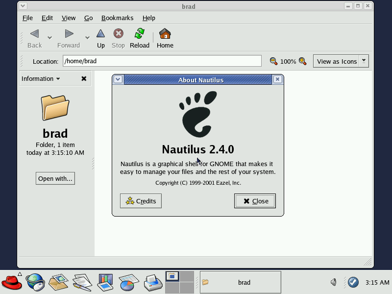 Fedora Core 1 File Management