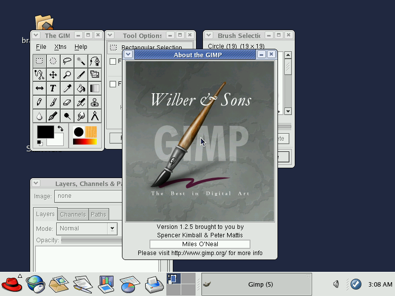 Fedora Core 1 GIMP