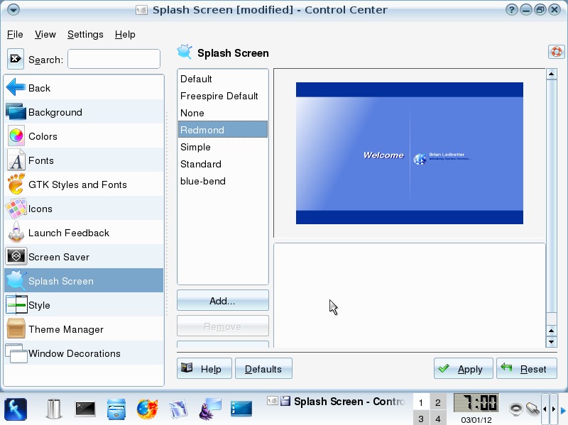 Freespire Control Center