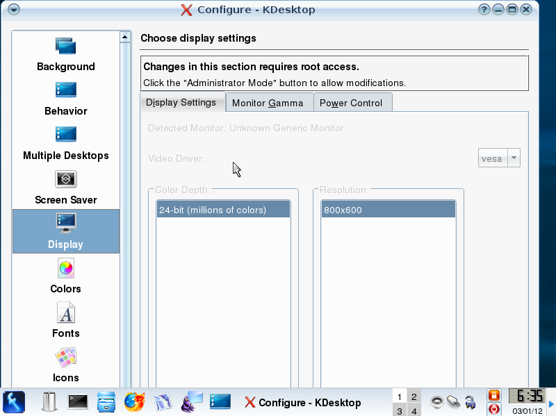 Freespire Screen Resolution