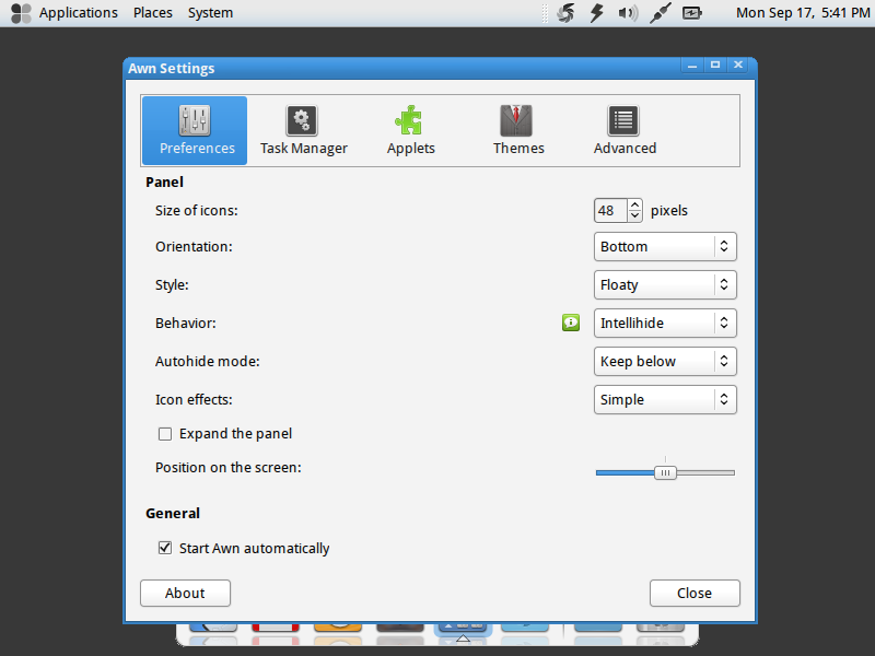Fuduntu Avant Dock Preferences