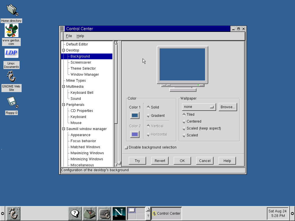 Gentus Linux Background selector