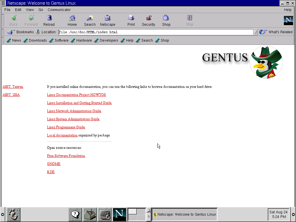 Gentus Linux Netscape