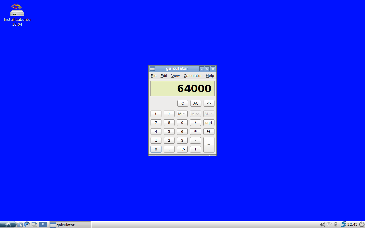 Lubuntu 10.04 Calculator
