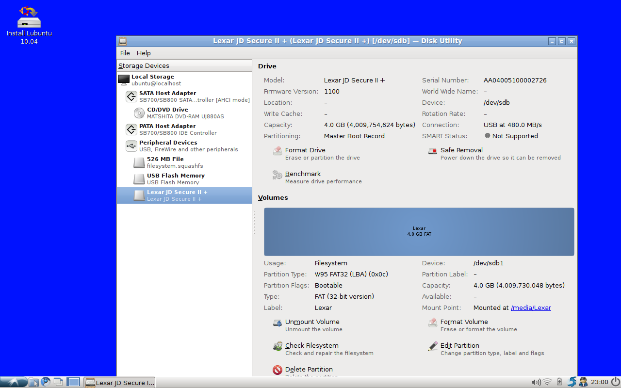 Lubuntu 10.04 Disk Utility