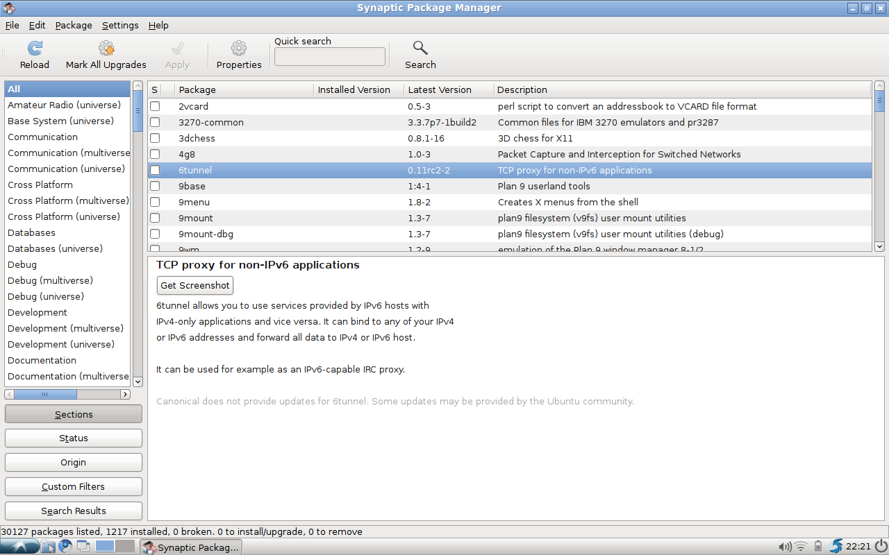 Lubuntu 10.04 Synaptic