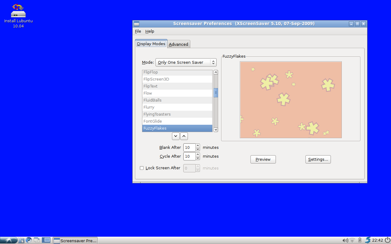 Lubuntu 10.04 XScreenSaver