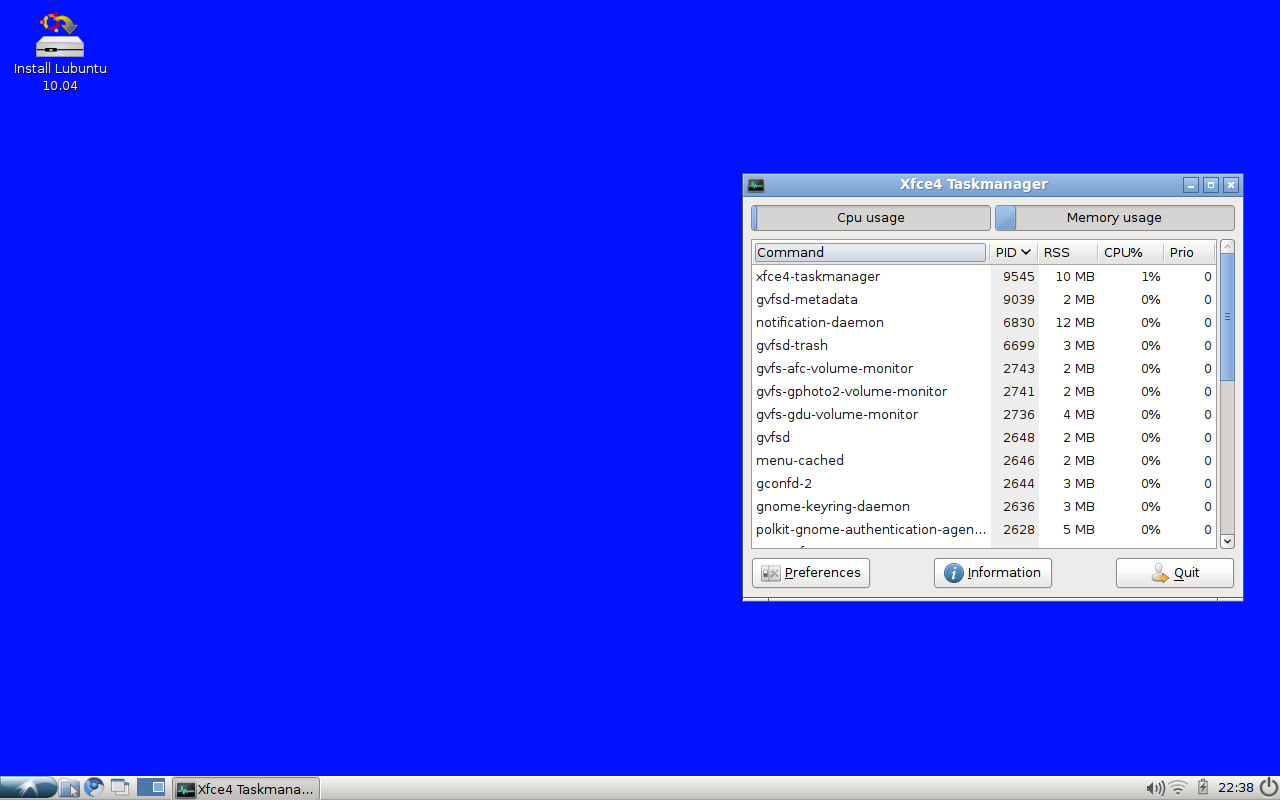 Lubuntu 10.04 Task Manager