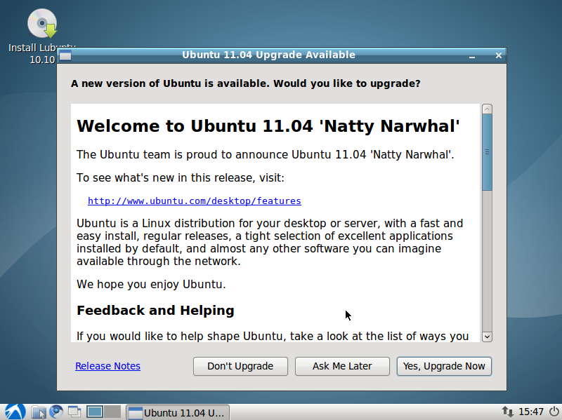 Lubuntu 10.10 LiveCD Fail