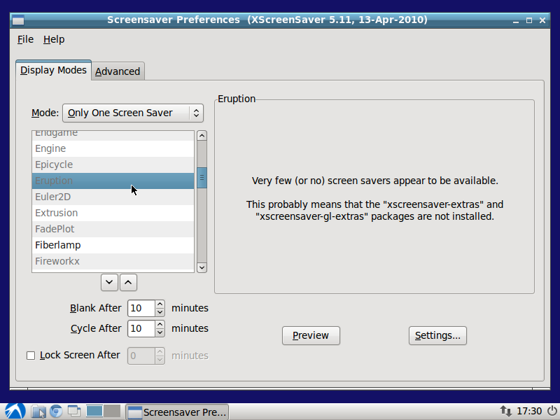 Lubuntu 10.10 XScreenSaver