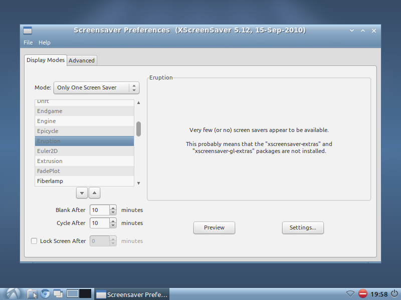 Lubuntu 11.04 XScreenSaver