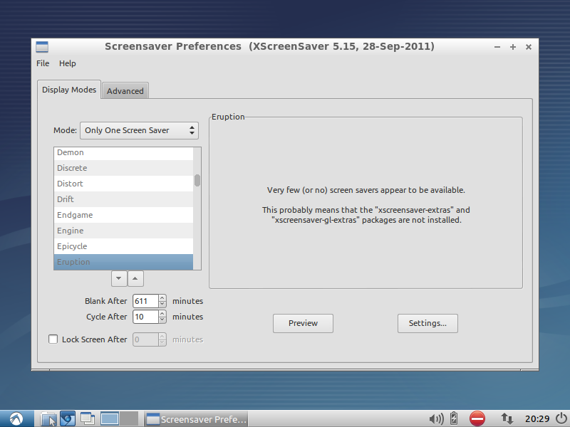 Lubuntu 12.10 Screensaver