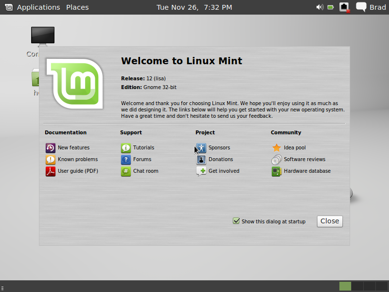 Linux Mint 12 Fallback Mode