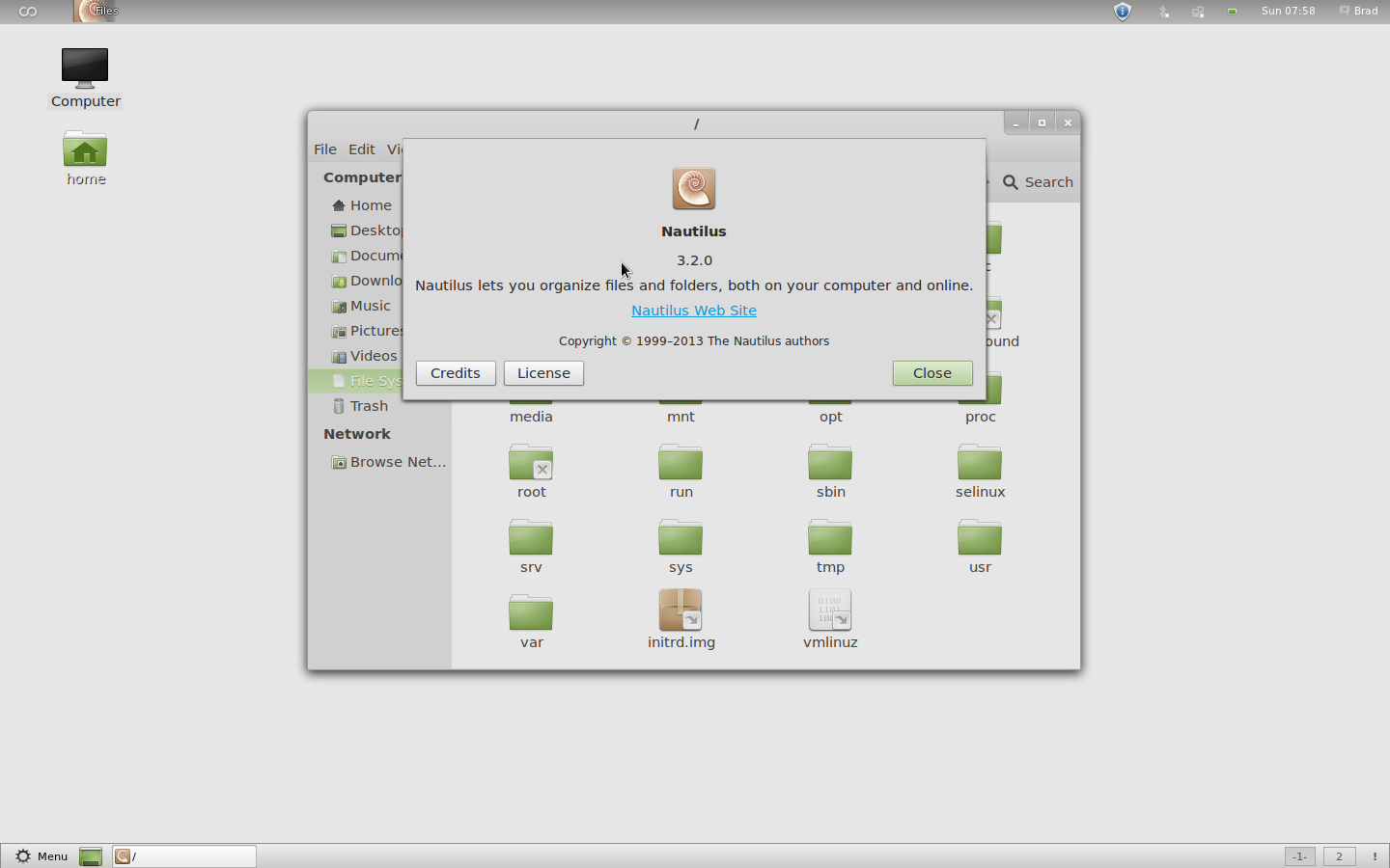 Linux Mint 12 Dialog
