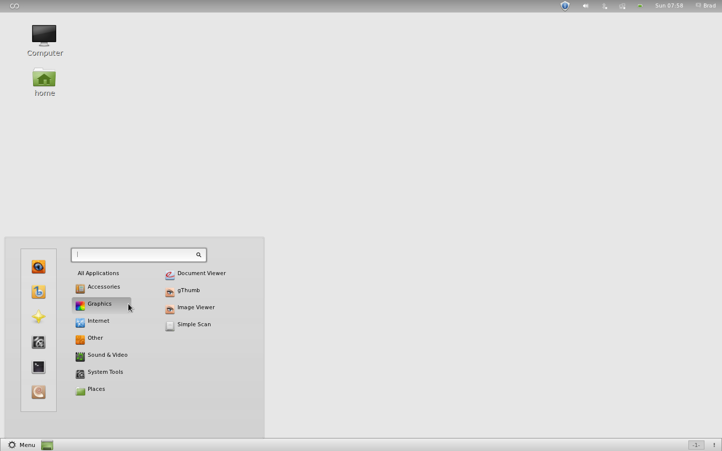 Linux Mint 12 Menu
