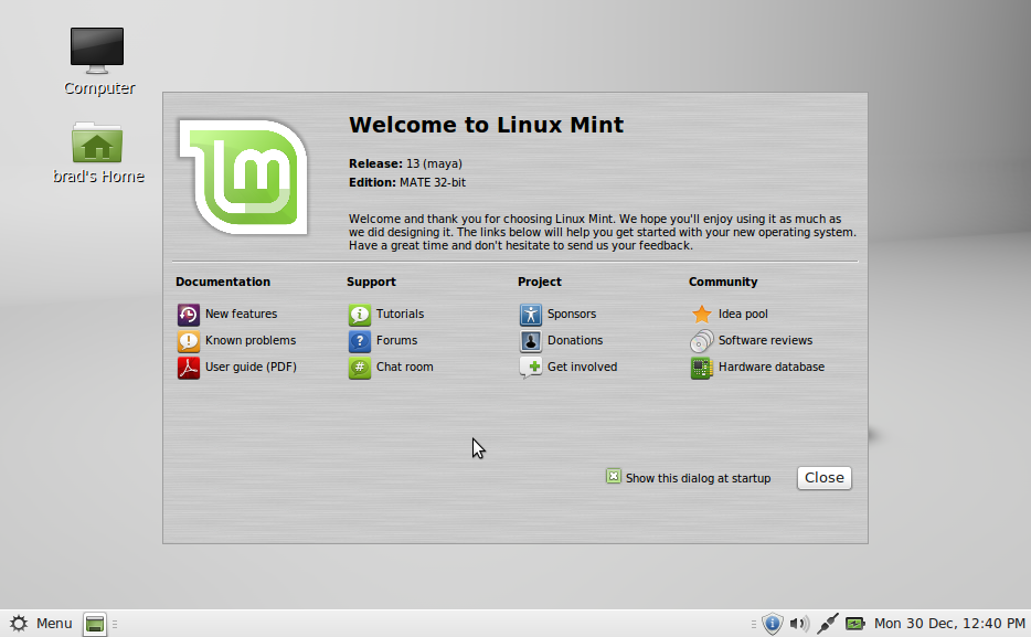 Mint 13 MATE Desktop