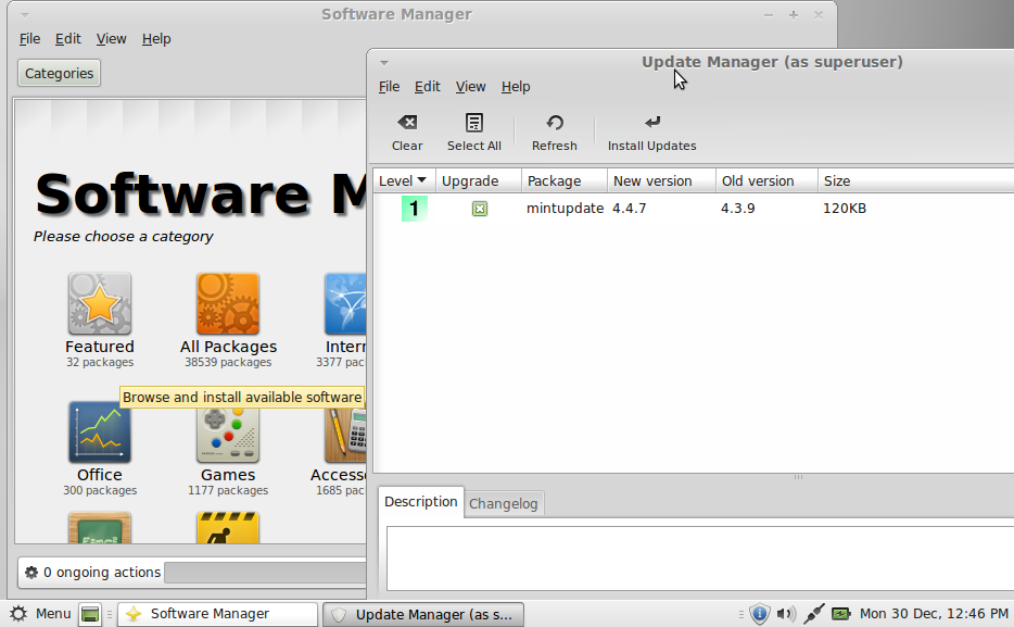 Mint 13 MATE Software Manager