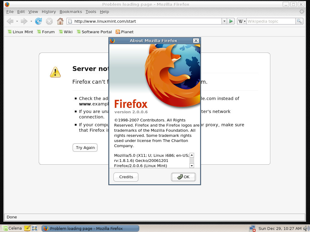 Linux Mint 3.1 Firefox