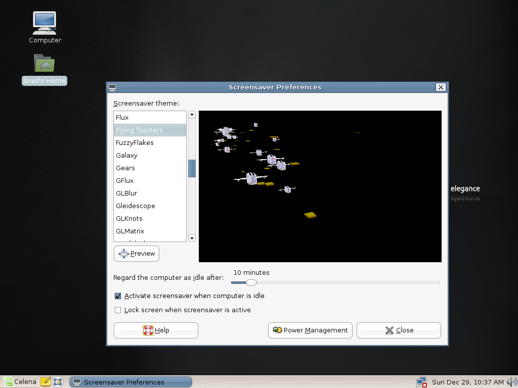 Linux Mint 3.1 Screensaver