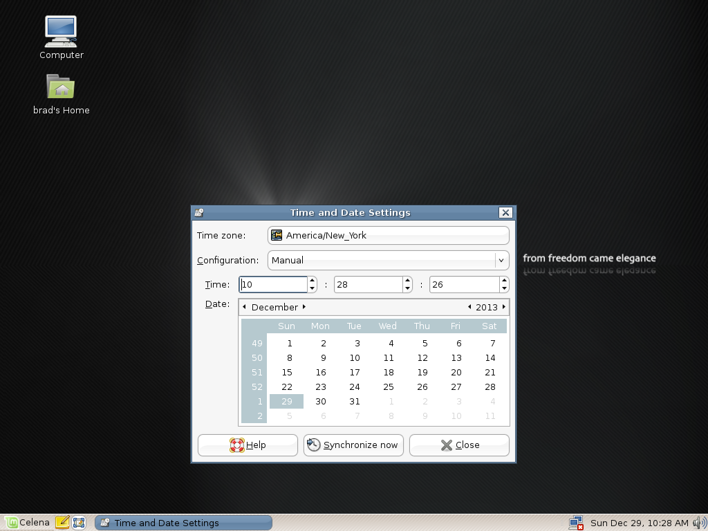 Linux Mint 3.1 Date and Time