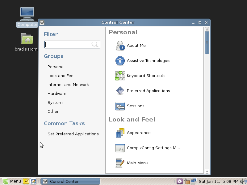 Linux Mint 6 Control Panel