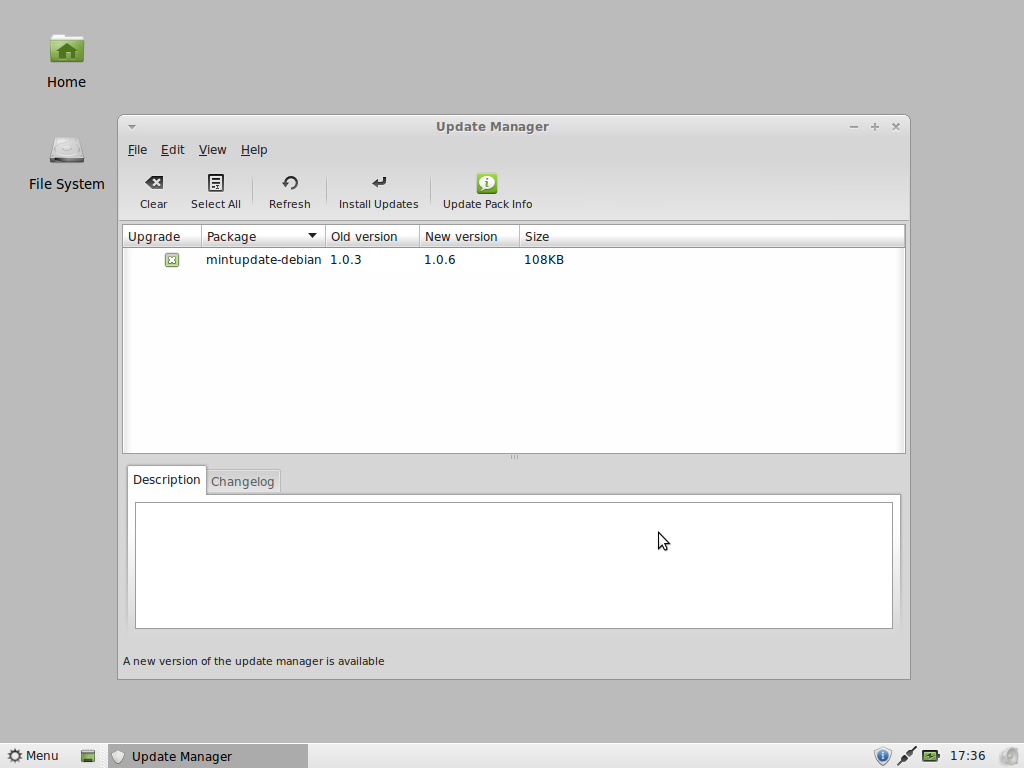 LMDE 11 XFCE Update Manager
