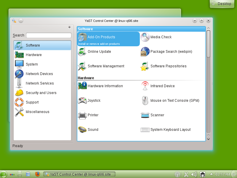 OpenSUSE Control Center