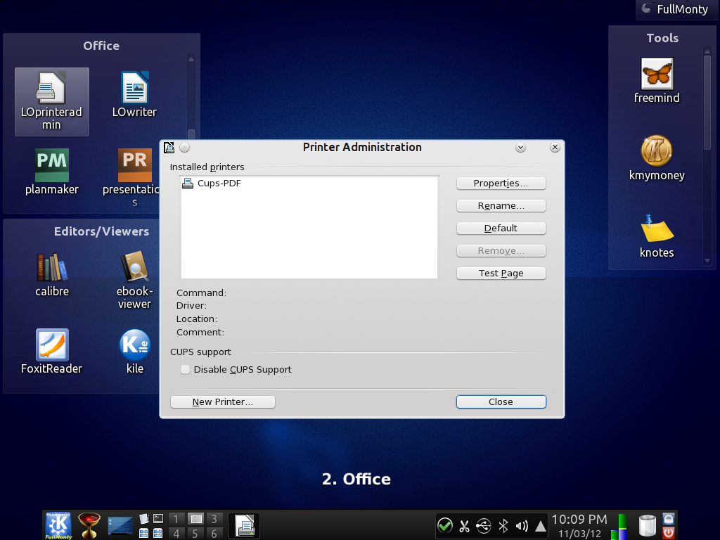 PCLOS FM LibreOffice Printer Admin