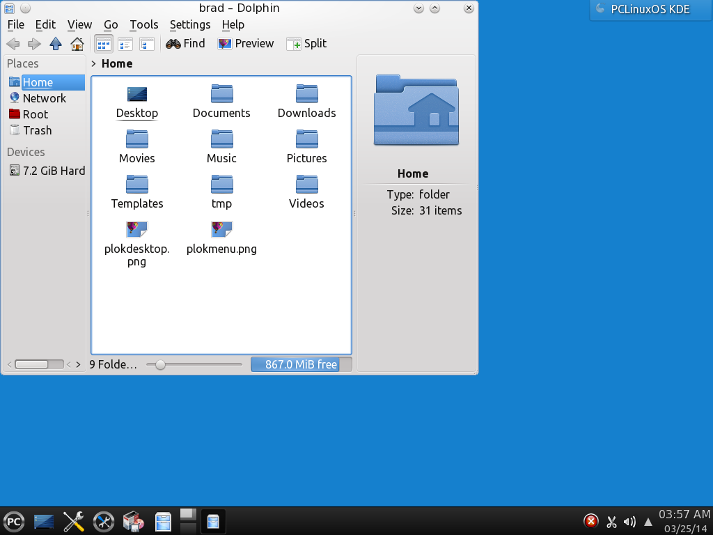 PCLinuxOS KDE File Management