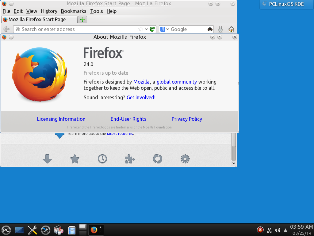 PCLinuxOS KDE Firefox
