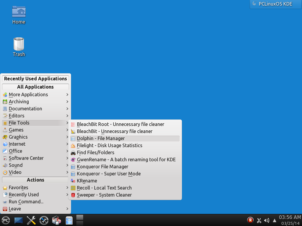 PCLinuxOS KDE Menu