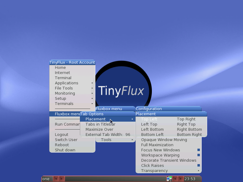 TinyFlux Main Menu